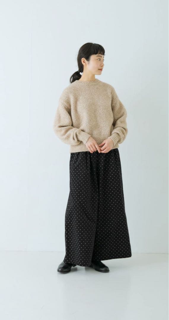 【新品タグ付】　かぐれ　ドットコーデュロイワイドパンツ