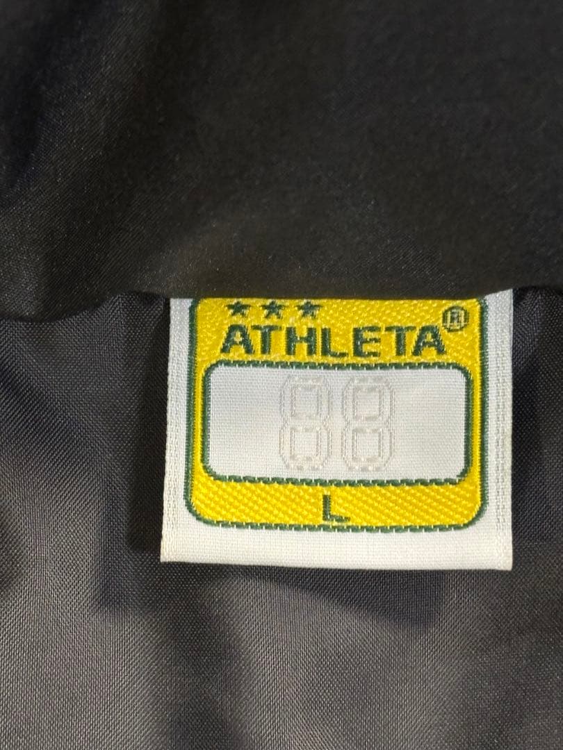 【美品】ATHLETA ベンチコート 中綿ロング サッカー 黒 L アスレタ