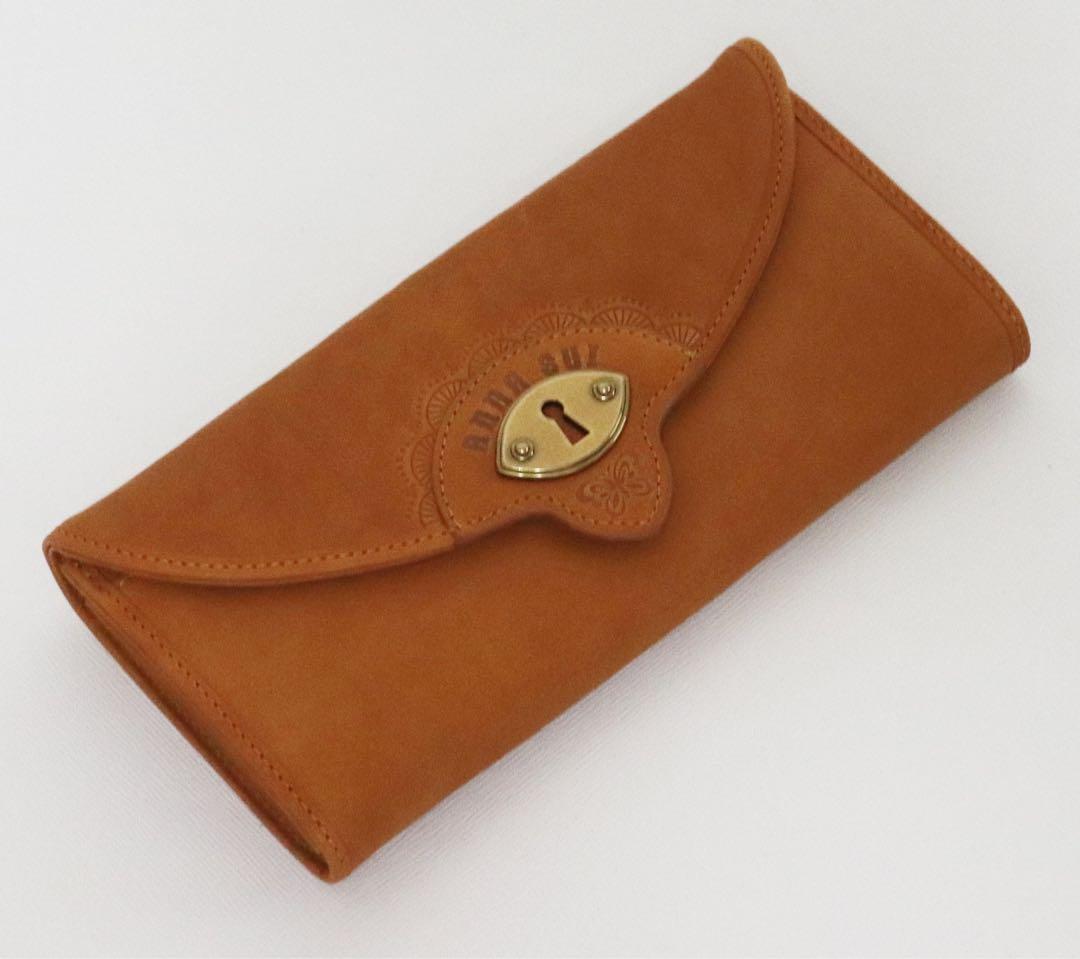 《アナスイ》新品 【キーホール】ポケット多数 レザー かぶせ式ギャルソン長財布