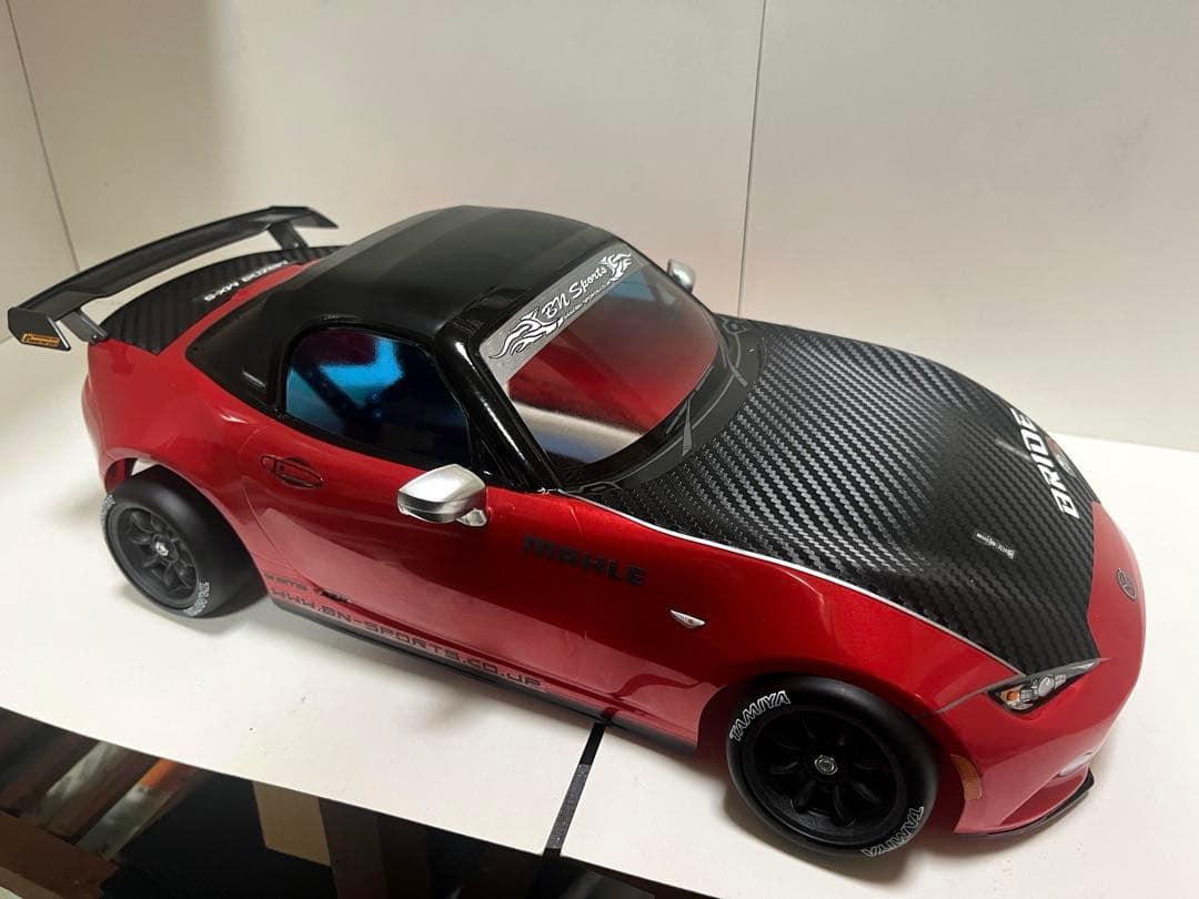 ラジコン 1/10 タミヤXB マツダ ロードスター レッドボディとタイヤセット