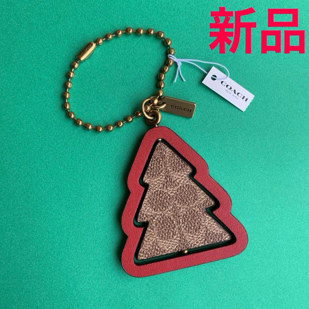 コーチ チャーム キーホルダー クリスマスツリー シグネチャー 新品