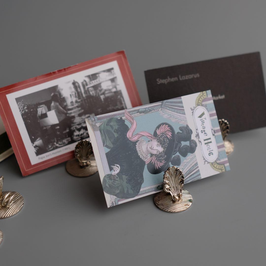 20世紀フランス製のChristofle銀メッキ席札クリップ