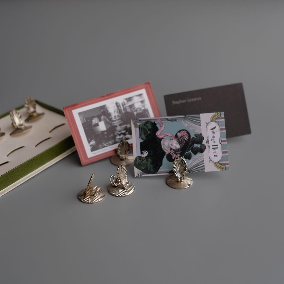 20世紀フランス製のChristofle銀メッキ席札クリップ