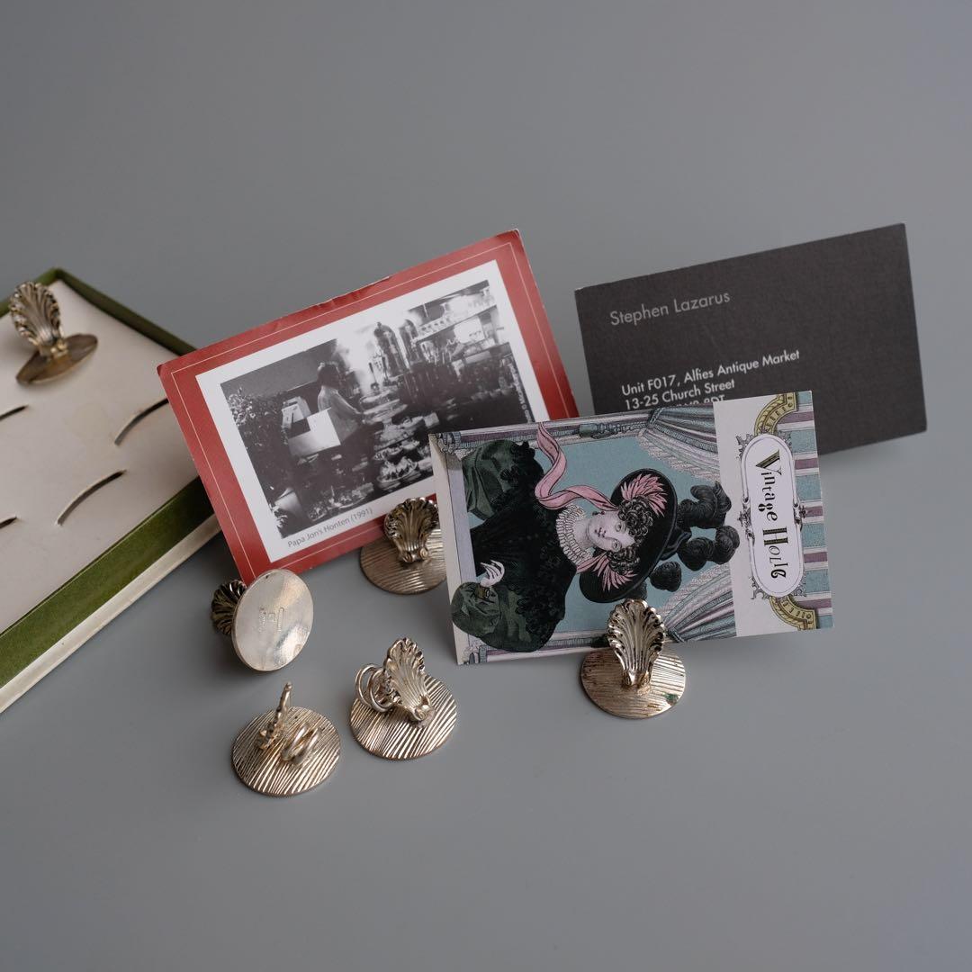 20世紀フランス製のChristofle銀メッキ席札クリップ