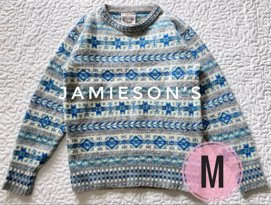 Jamieson's スコットランド製 フェアアイル柄 ウールニット - メルカリ