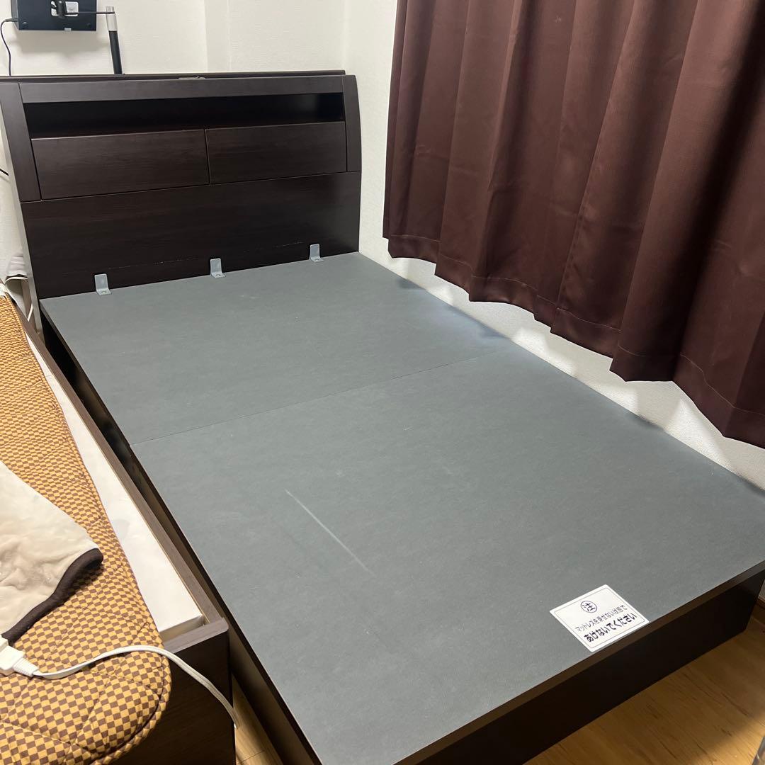 ニトリ ダークブラウン セミダブル ベッドフレーム