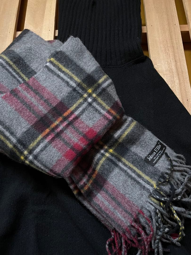 専用です。Joshua Ellis タータンチェック マフラー　カシミヤ100