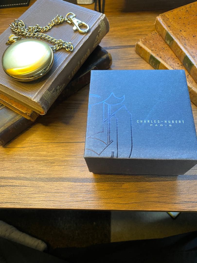 チャールズヒューバート ゴールド 懐中時計 金属製チェーンの通販はau