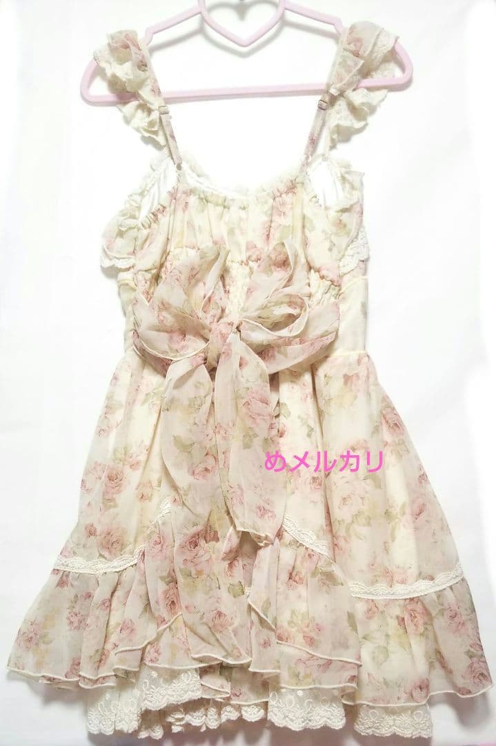 LIZ LISA リズリサ 花柄キャミソールワンピース シフォン リボン タグ付
