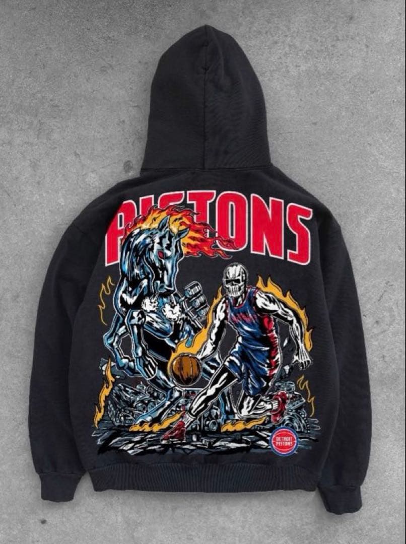 デトロイト✖️ピストンズ✖️ドクロ✖️スカル✖️NBA✖️ビッグサイズパーカー✖️USXXL