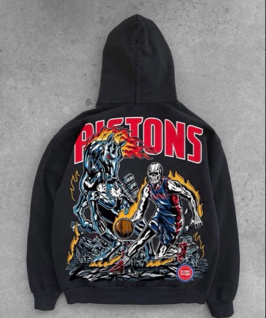 デトロイト✖️ピストンズ✖️ドクロ✖️スカル✖️NBA✖️ビッグサイズパーカー✖️USXXL
