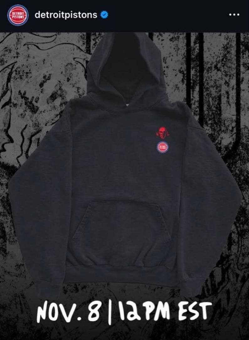 デトロイト✖️ピストンズ✖️ドクロ✖️スカル✖️NBA✖️ビッグサイズパーカー✖️USXXL