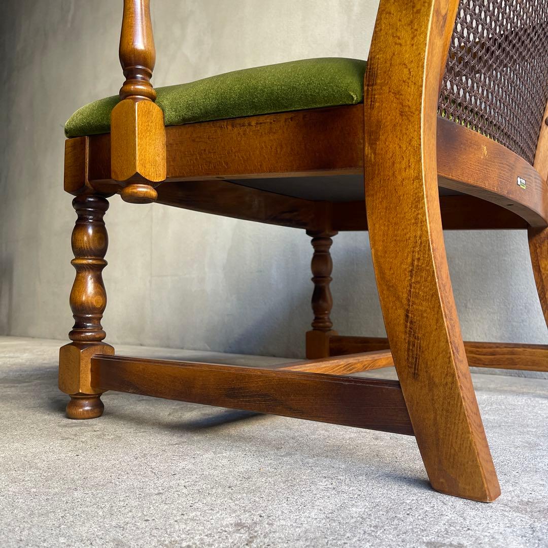 karimoku カリモク　コロニアル モケットグリーン アームチェア