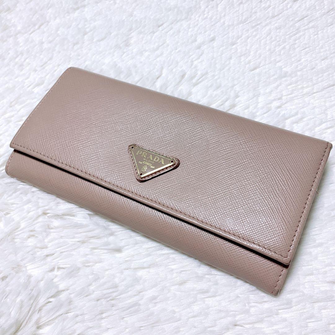 ♡極美品♡PRADA プラダ 三角ロゴ サフィアーノ ピンクベージュ パスケース