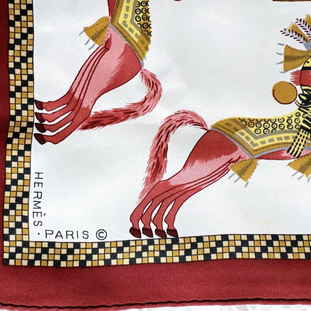 エルメス カレ90 スカーフフランス初代帝国のハーネス　盛装の馬