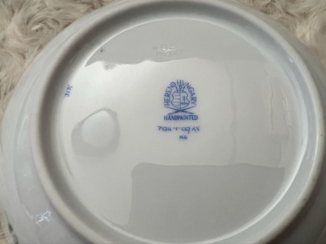 ヘレンド　アポニー・ヒストリック・グリーン　オーバルディッシュ＆ボウルセット