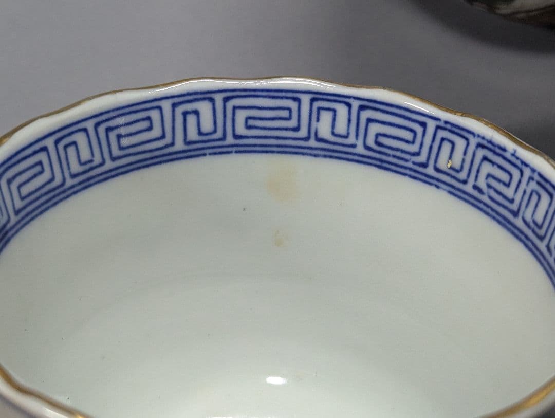 m.mamaさま専用 色絵松鶴図向付蕎麦猪口3客 染付