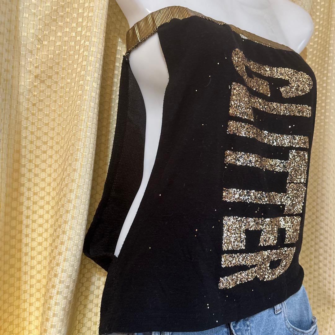 GLITTER ベアトップ 黒