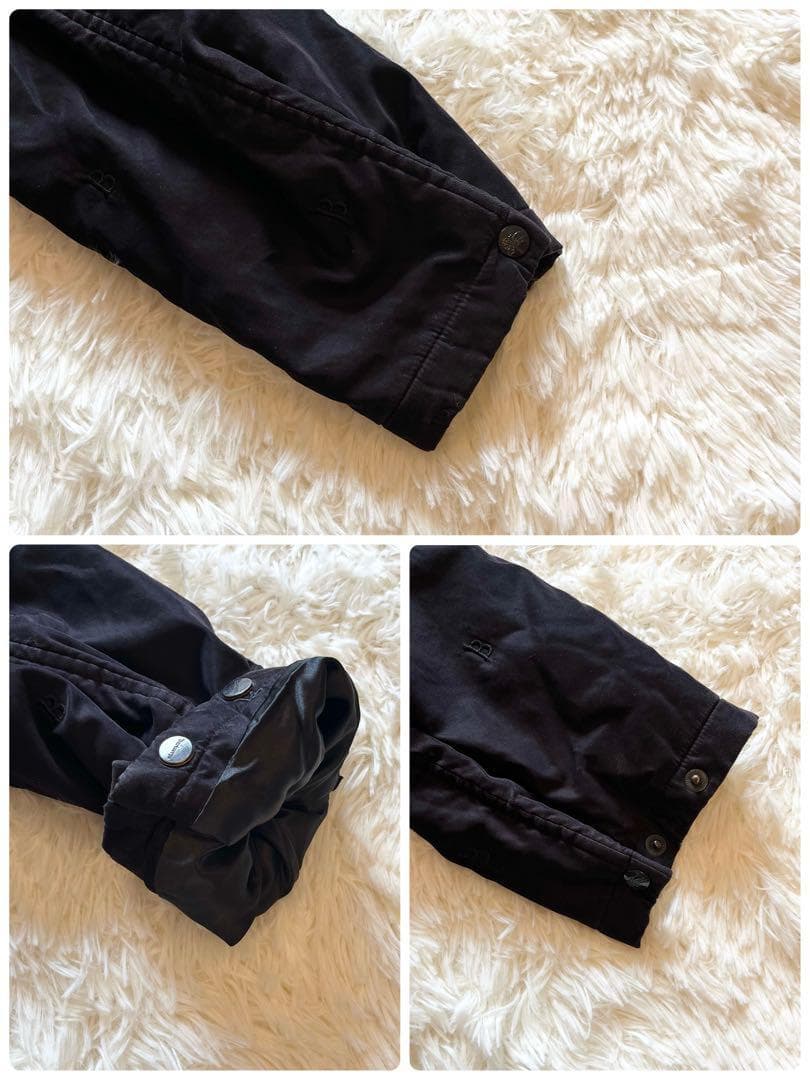 希少✨BURBERRY　バーバリー　ロングコート　裏チェック　ロゴ刺繍　ブラック