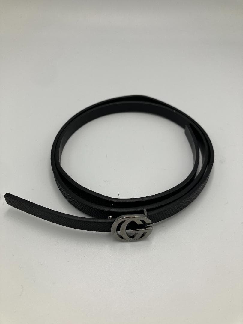 GUCCI GGマーモント レザー シルバー金具 ベルト 表記サイズ 75・30