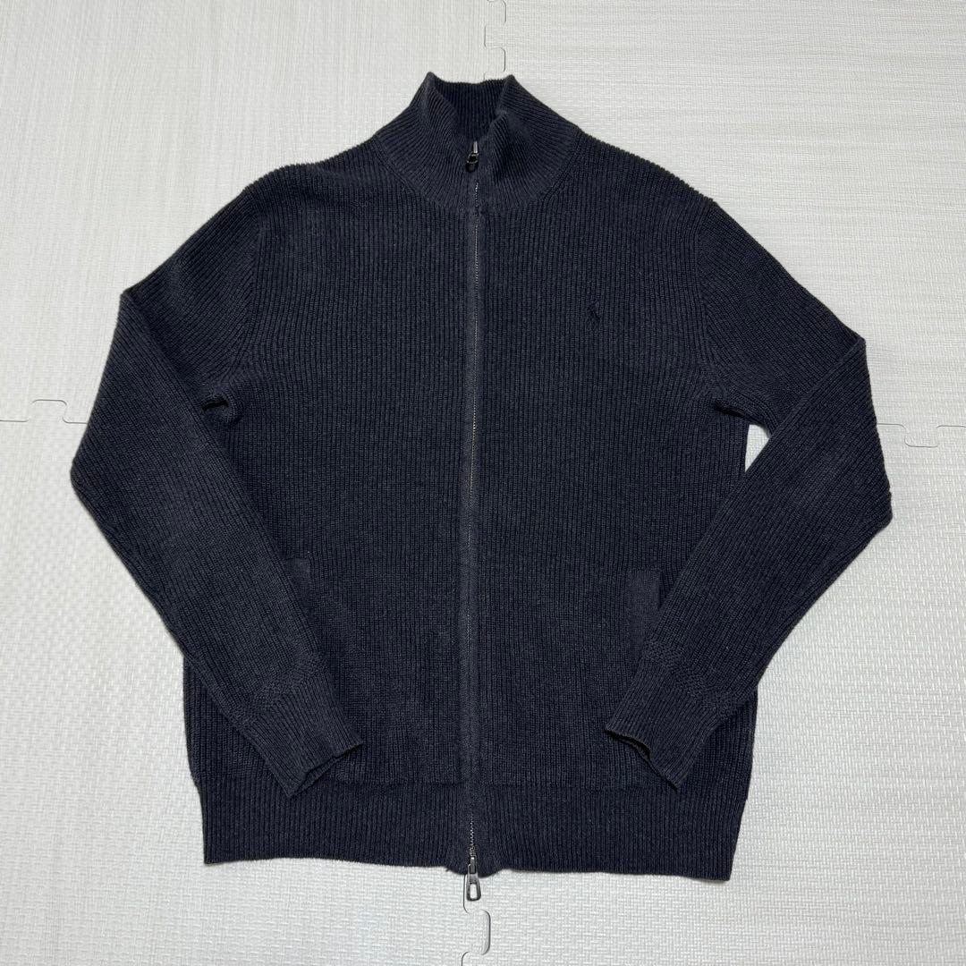 ラルフローレン ドライバーズ ニット フルジップ グレー XSサイズ