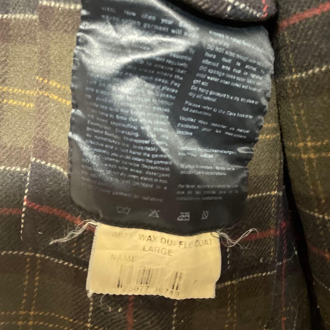 00年代 英国製 Barbour バブアー ワックスコットン ダッフルコート