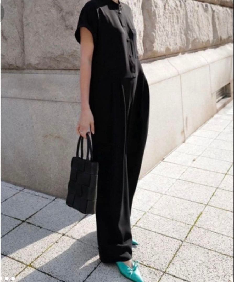 2024SS マチャット ハーフスリーブ　オールインワン　ブラック