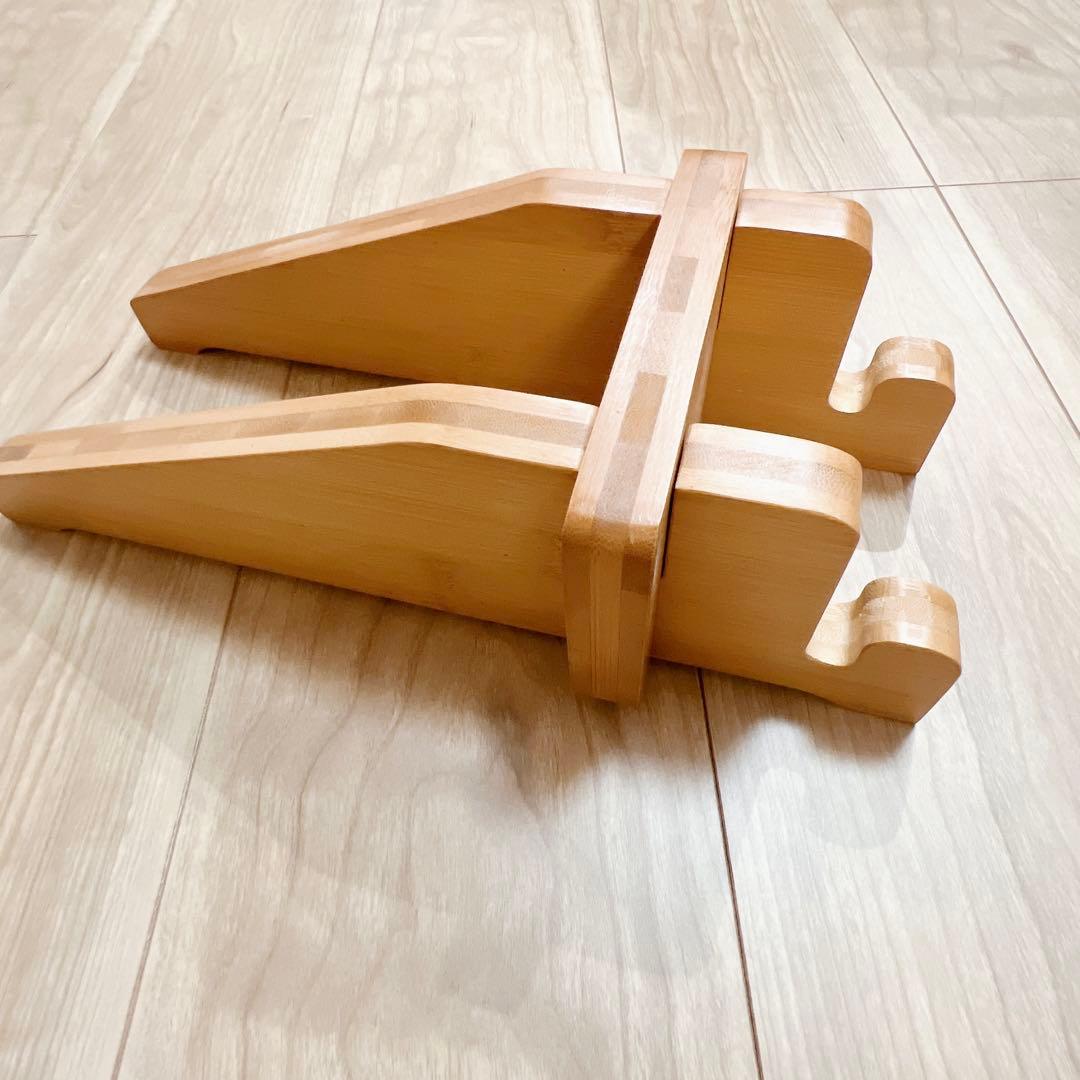 スケートボード フロアスタンド バンブー ディスプレイ ホルダー ナチュラル