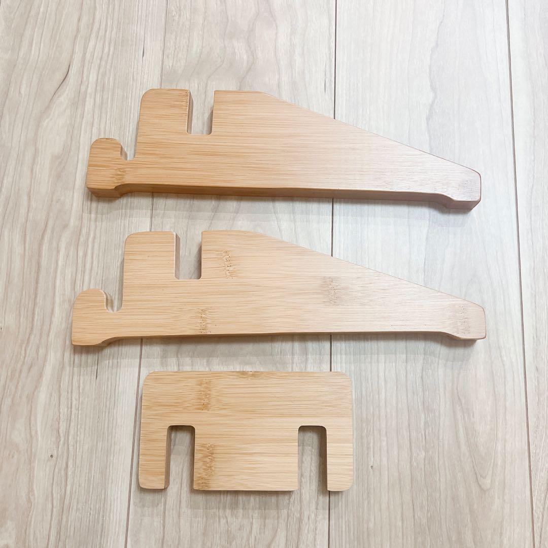 スケートボード フロアスタンド バンブー ディスプレイ ホルダー ナチュラル