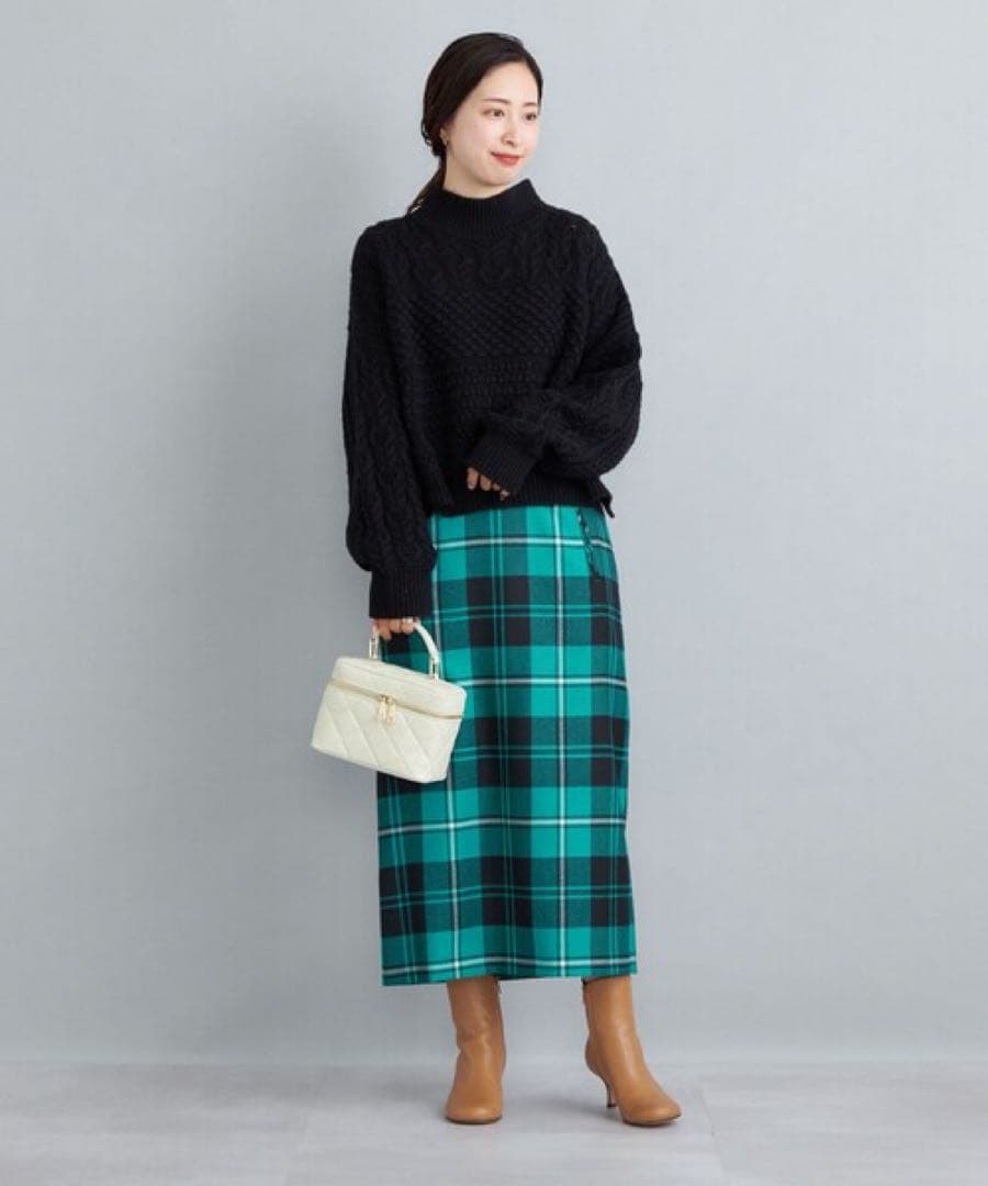 【美品】シップス　ships ウール タータンチェック タイトスカート