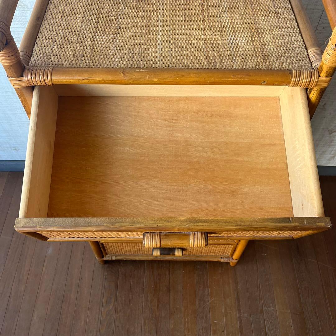 アンティーク】籐家具 ラタンチェスト 6段 収納棚 引き出し 古民家 古
