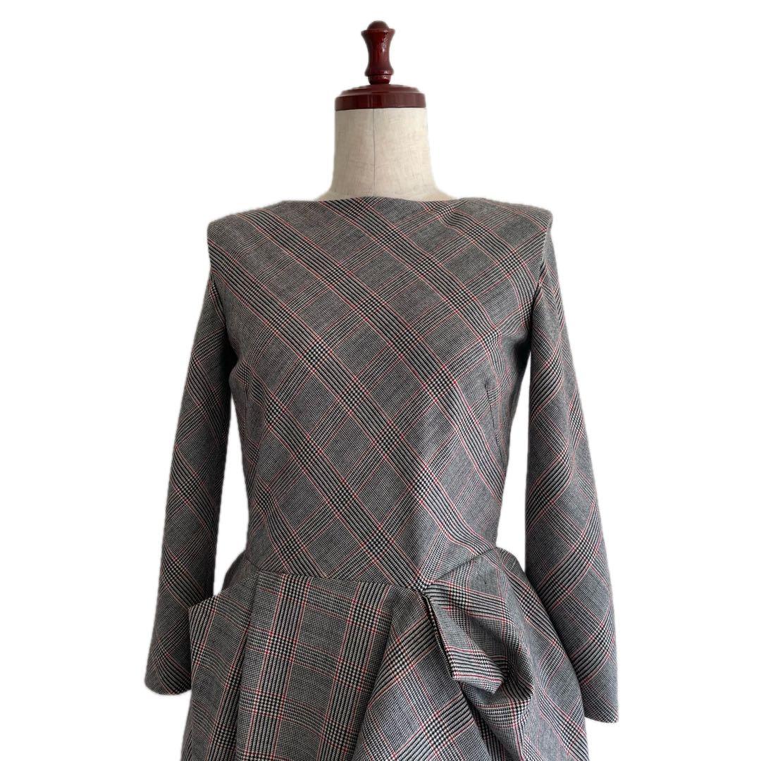 極美品 LANVIN ランバンオンブルー 変形ドレープ ワンピース ドレス