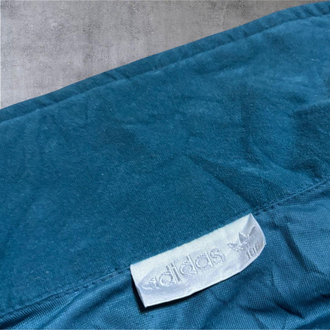 【M31】80-90sスペイン製adidasベロアトラックジャケット緑紺3ライン