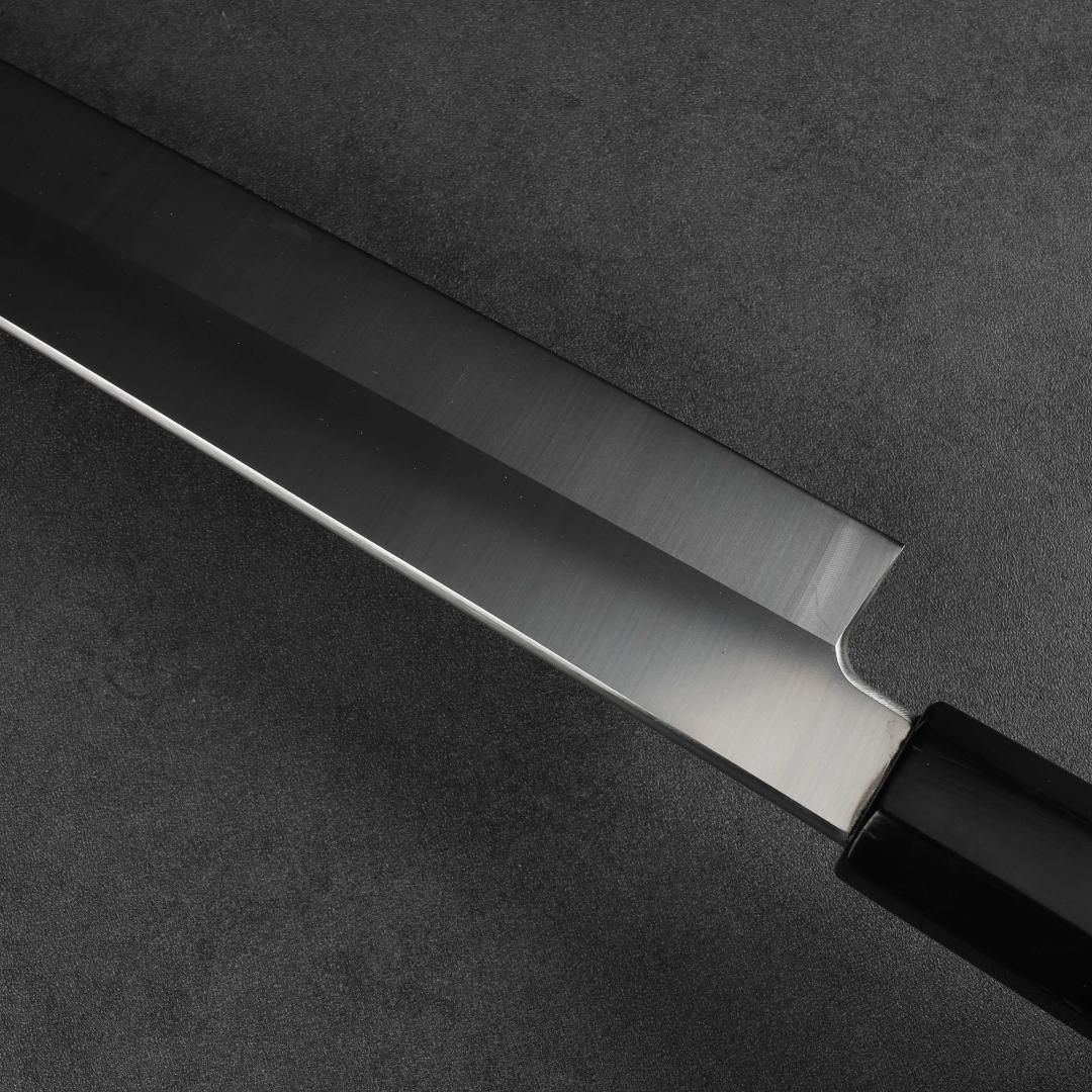 6179 梵静刃物 切付柳刃包丁 尺寸 V金10号 刺身包丁 黒檀黒水牛角八角