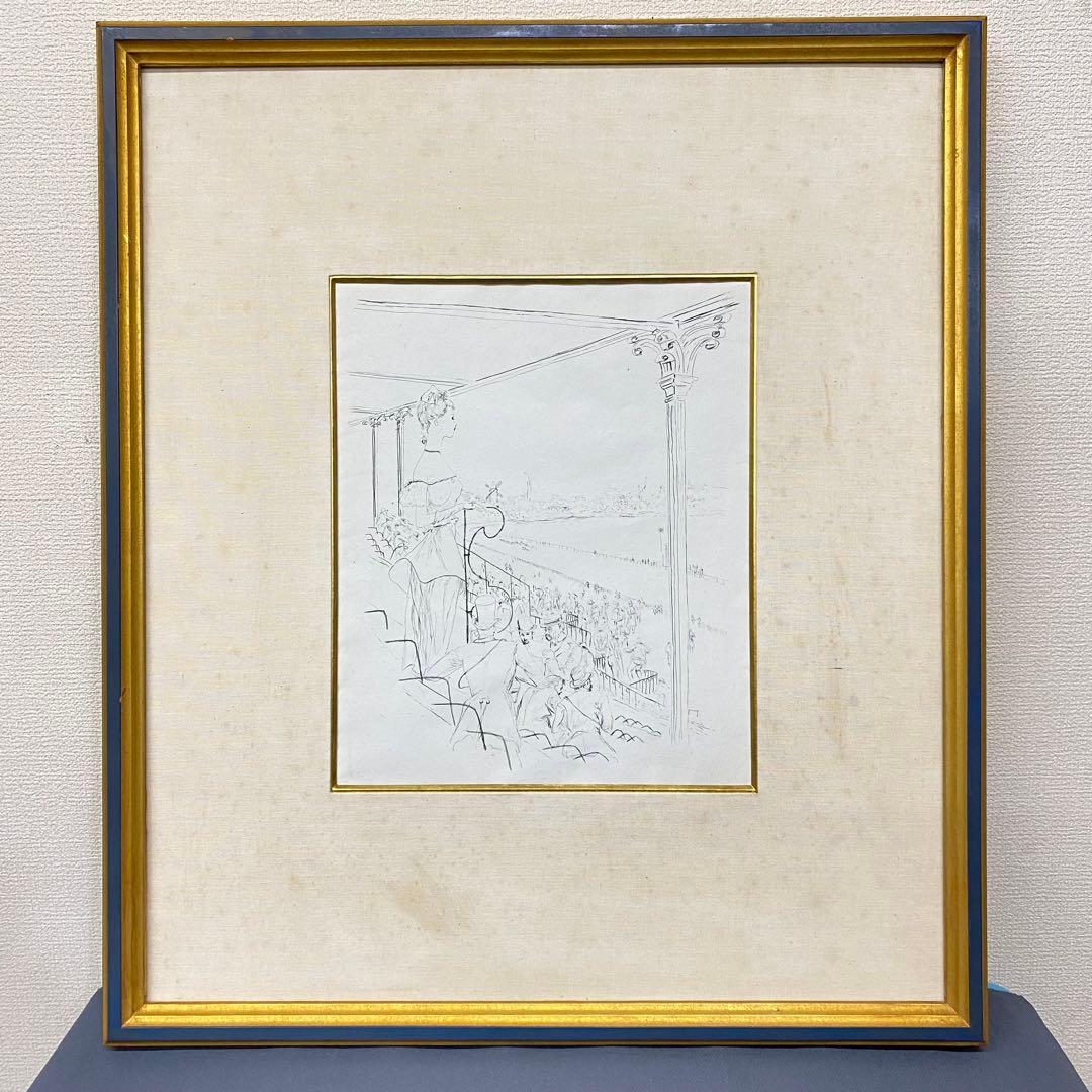 藤田嗣治 レオナール・フジタ 魅せられたる河より ロンシャン競馬場 エッチング