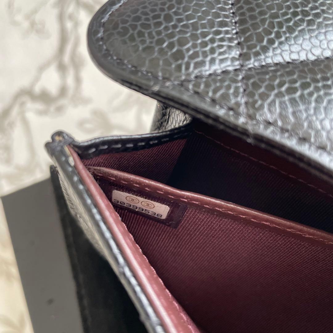 CHANEL 長財布 マトラッセ キャビアスキン