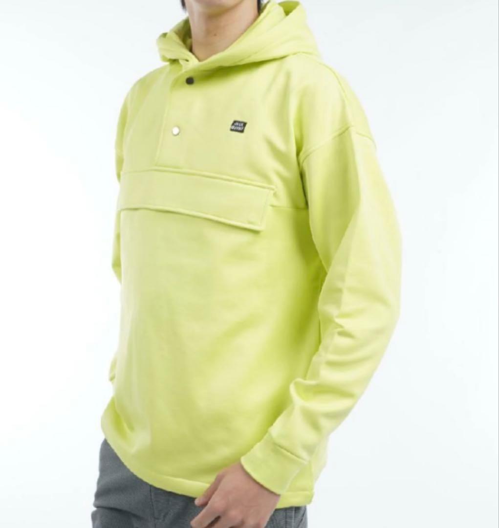 新品 パーリーゲイツ ジャックバニー ソフトタッチ 裏起毛パーカー(6)LL/黄