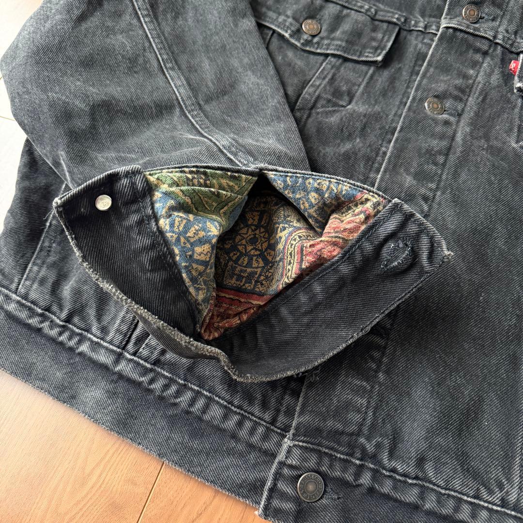 裏地◎ 90s リーバイス 70617 ブラック デニムジャケット USA製