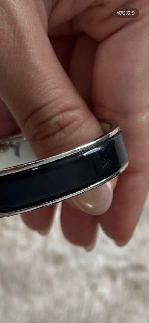 HERMES　エルメス　 ブレスレット クリックH　ブラック×シルバー