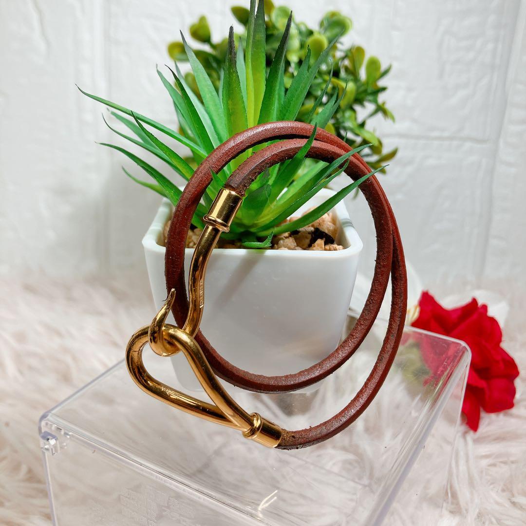 HERMES エルメス ジャンボ ブレスレット ダブル ゴールド チョーカー