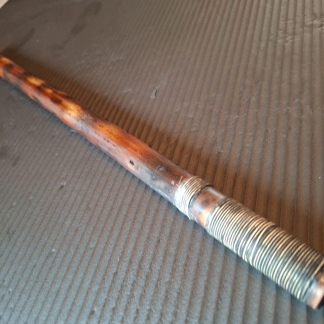 篠笛　古典調　7穴　五本調子　天地籐巻き　煤竹風仕上げ