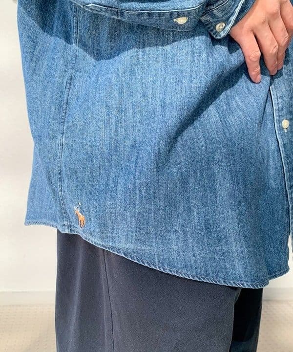 ビームス別注 ポロラルフローレン デニムシャツ 裾ポニー ビッグ