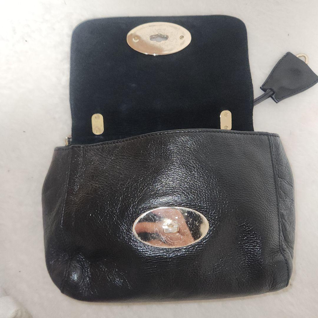 現行　マルベリー　ショルダーバッグ　リリー　ブラック　グロッシーゴート　チェーン