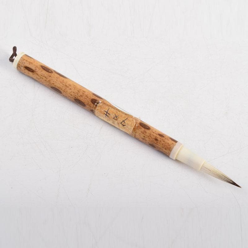 時代提げ物 書道具 古銅 華石作 丸壺矢立 筆付 C 8873