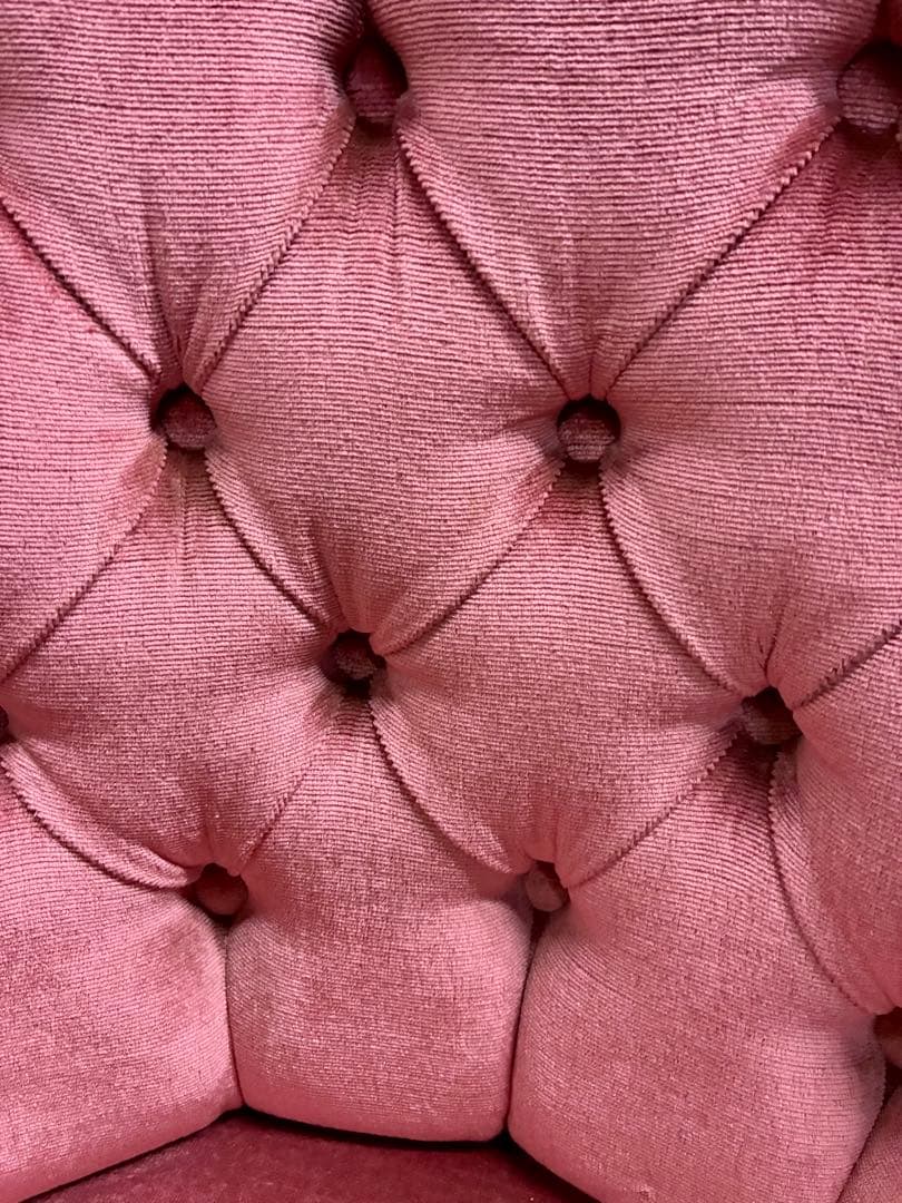 みるく☆管404☆イタリア製☆アンティーク☆ピンクファブリックソファー