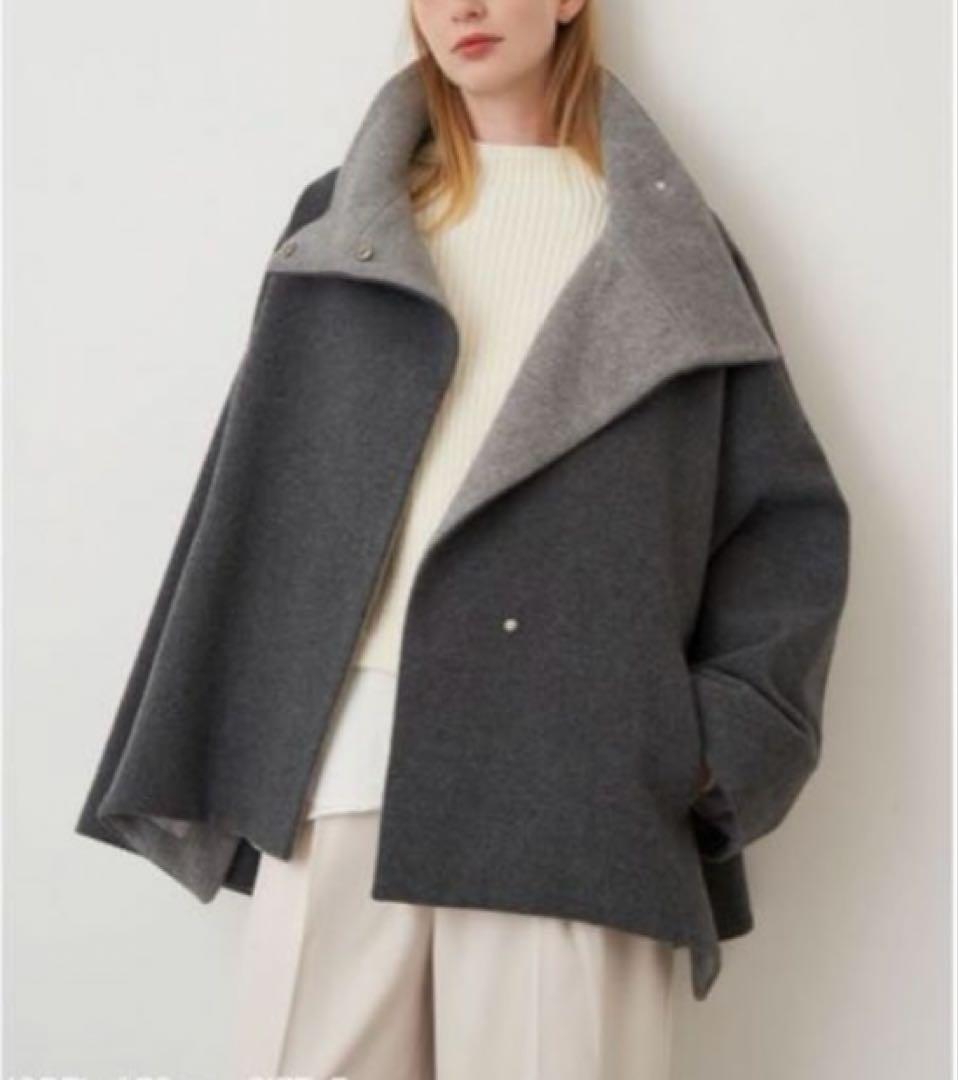 美品 24AW ELENDEEK エレンディーク ケープスタンドカラーコート