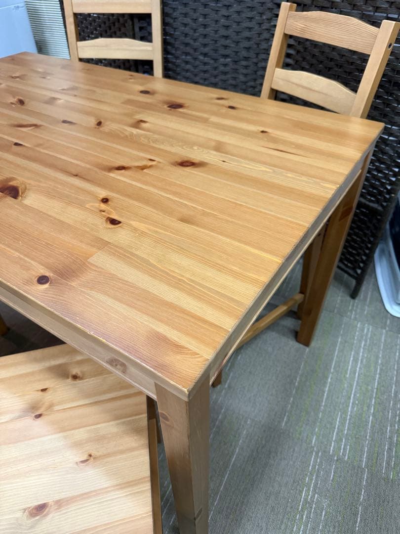 洗浄消毒作業済】IKEA ダイニングテーブル&チェア4脚 ヨックモック