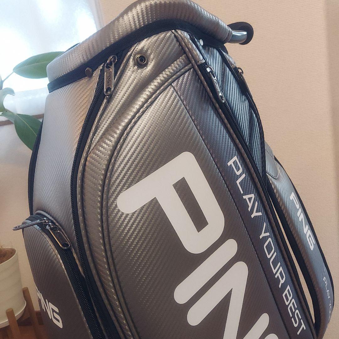 PING キャディバッグ シルバー　ガンメタル 9.5型　美品 CB-U2502