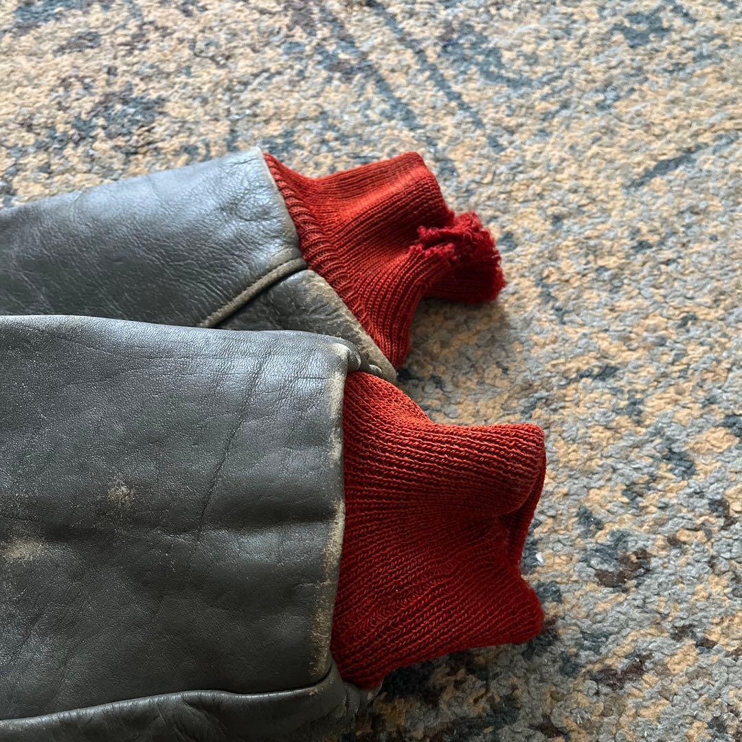 50s 60s スタジャン ジップ ウール レザー ヴィンテージ サテン