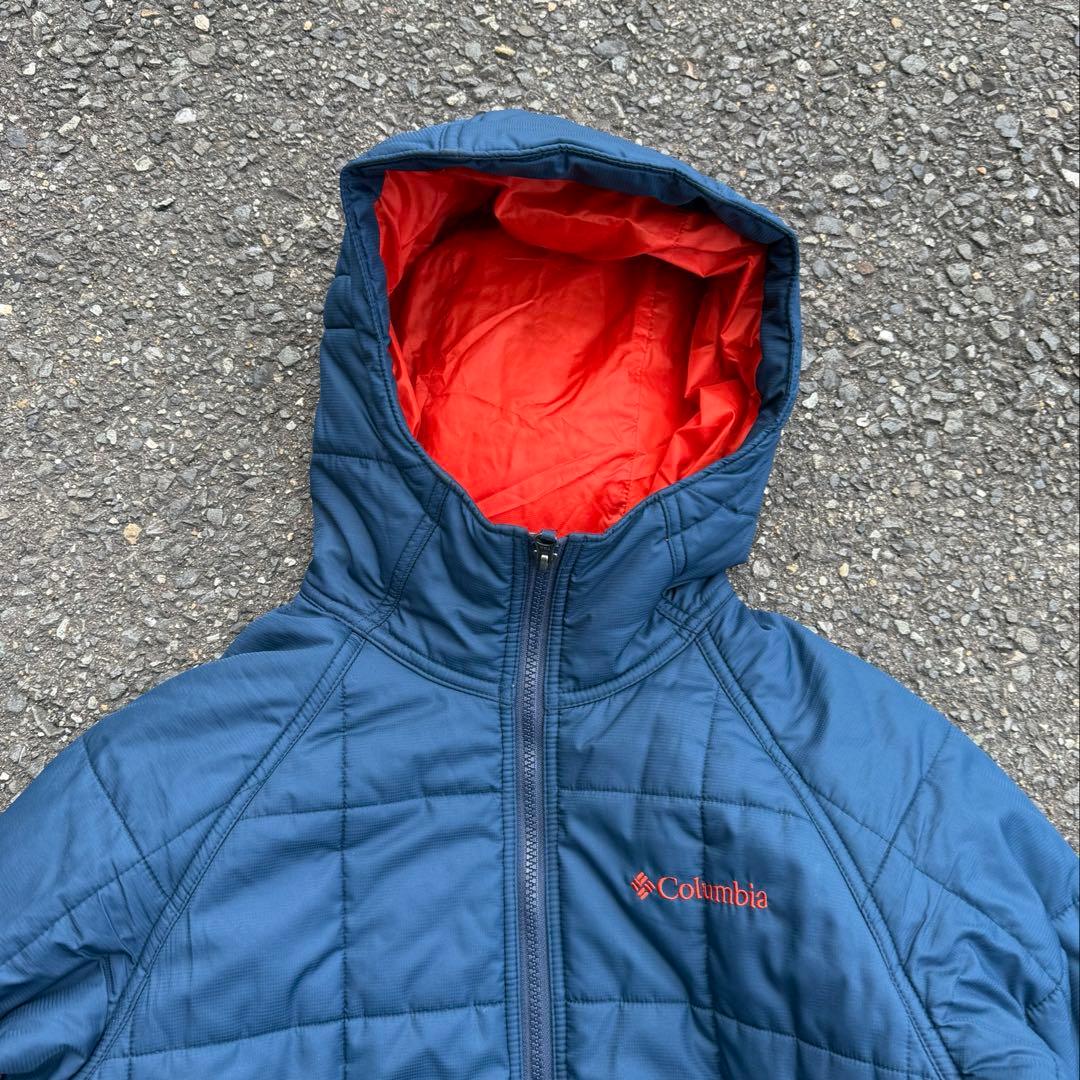 コロンビア hooded puffer jacket ブルー テック city - メルカリ